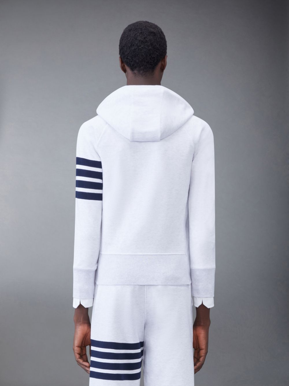 Sweat a Capuche Thom Browne Classic Loopback 4-Bar Zip Homme Blanche | TLW70L52346