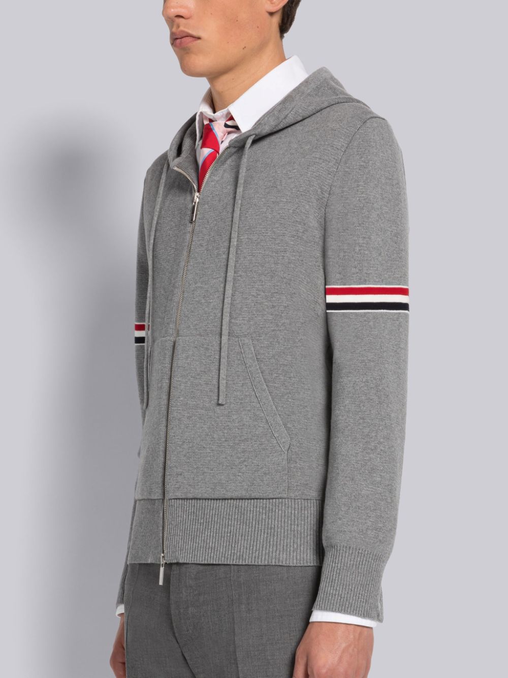 Sweat a Capuche Thom Browne Cotton Milano Armband Homme Grise | YMM37W48897