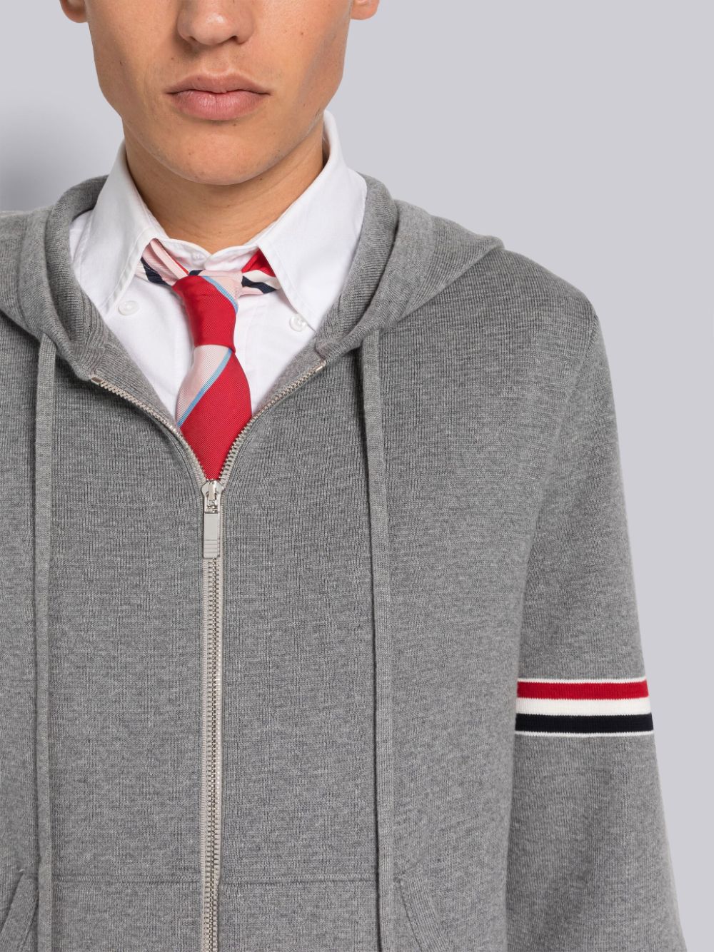 Sweat a Capuche Thom Browne Cotton Milano Armband Homme Grise | YMM37W48897
