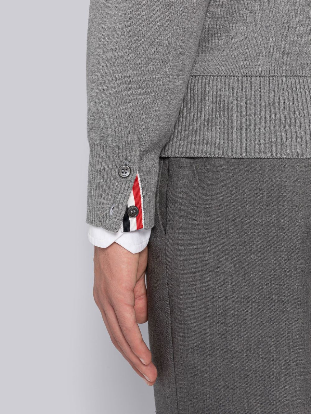 Sweat a Capuche Thom Browne Cotton Milano Armband Homme Grise | YMM37W48897