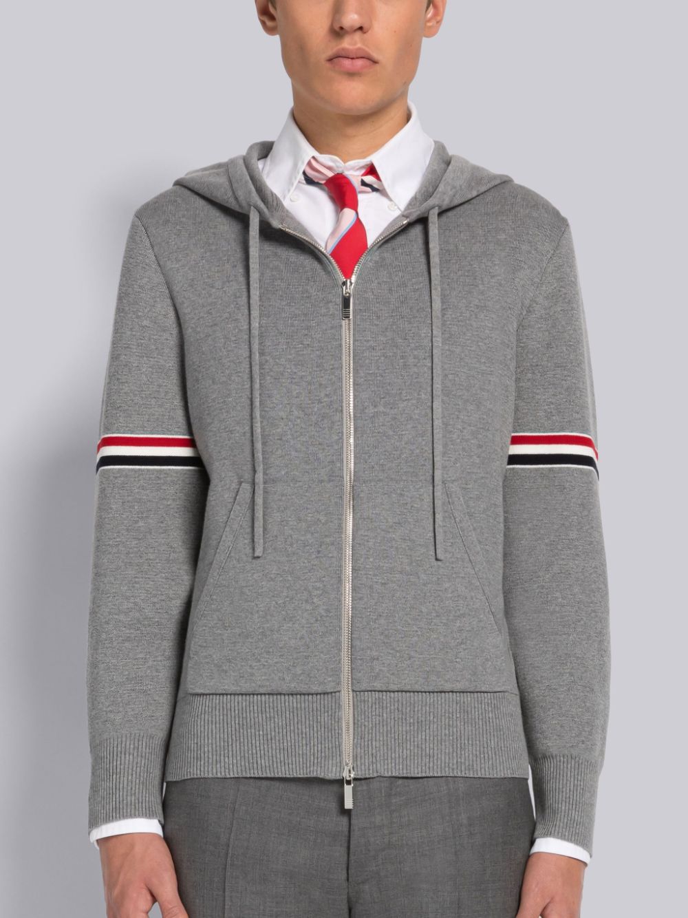 Sweat a Capuche Thom Browne Cotton Milano Armband Homme Grise | YMM37W48897