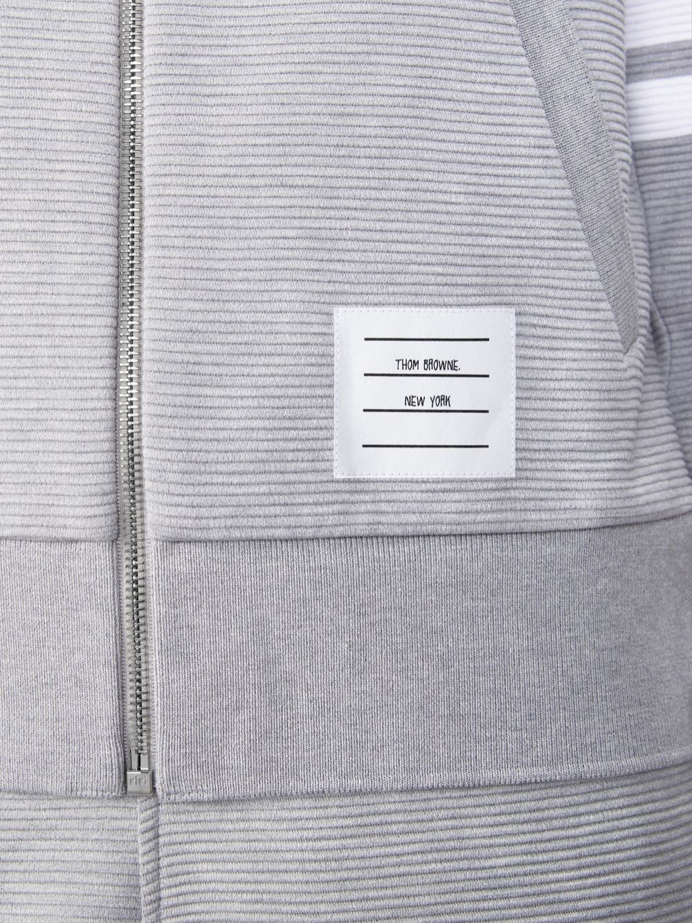 Sweat a Capuche Thom Browne Light Ottoman Rib 4-Bar Zip Femme Grise | DZN01B05615