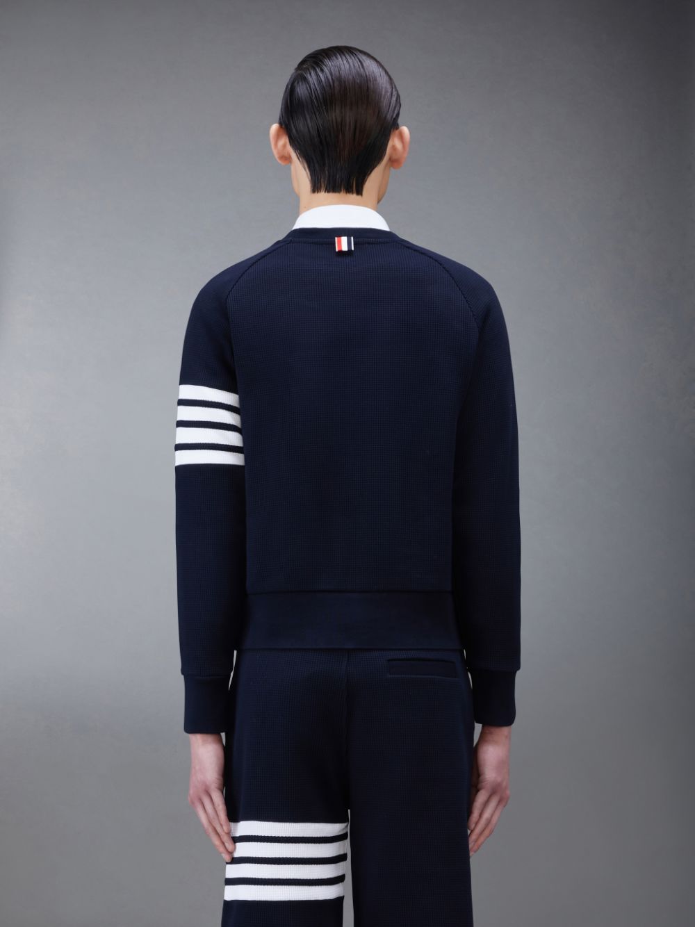Sweats Thom Browne Waffle Raglan Homme Bleu | EPD88S86007