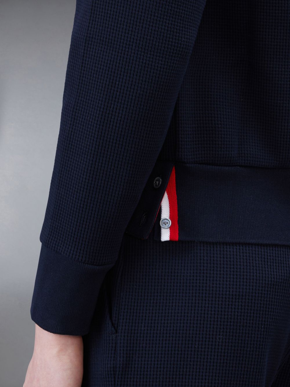 Sweats Thom Browne Waffle Raglan Homme Bleu | EPD88S86007