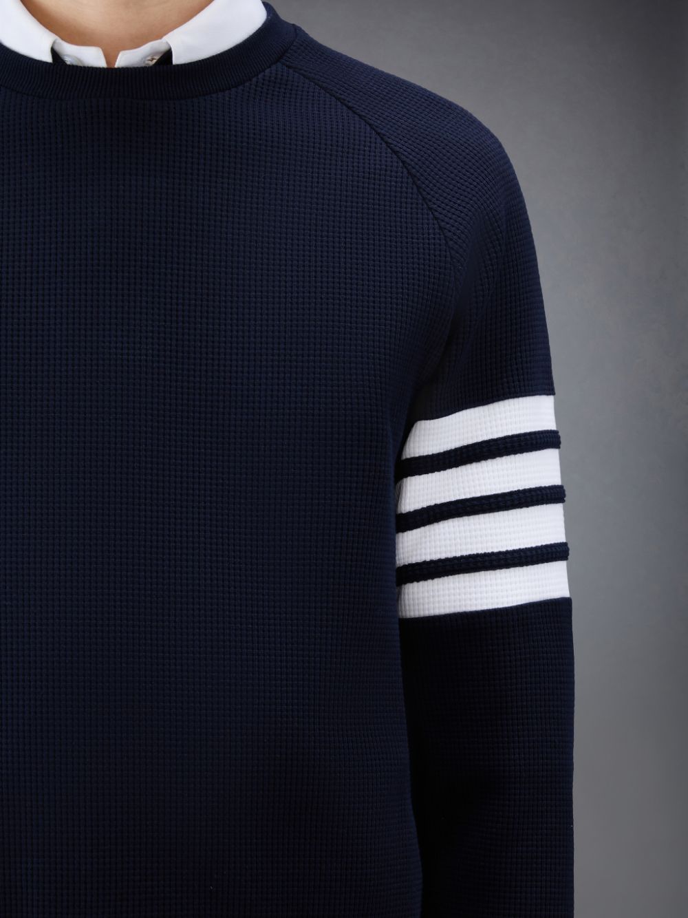 Sweats Thom Browne Waffle Raglan Homme Bleu | EPD88S86007