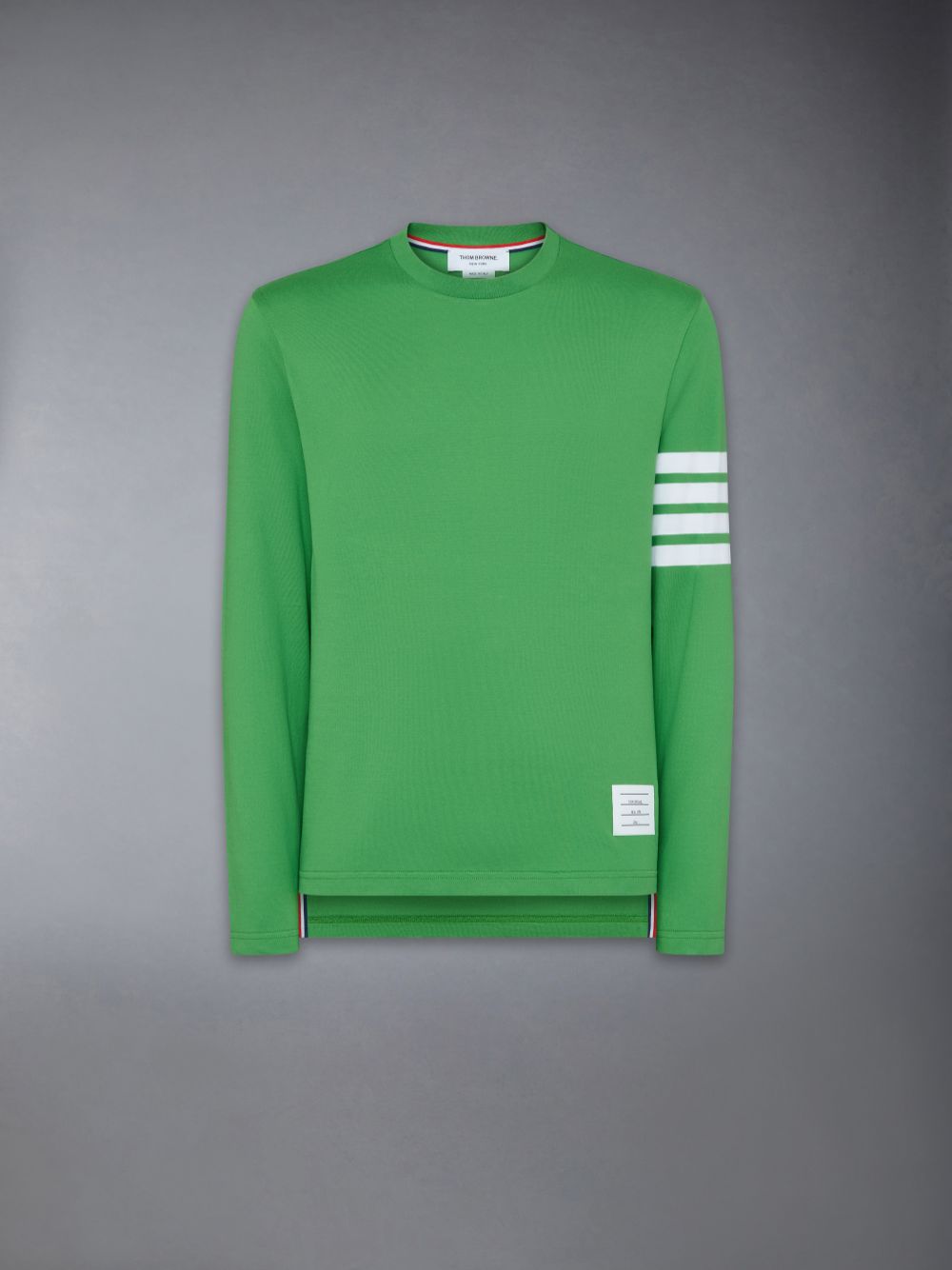T Shirts Thom Browne 4-Bar long-sleeve Homme Vert | JXK01X99300