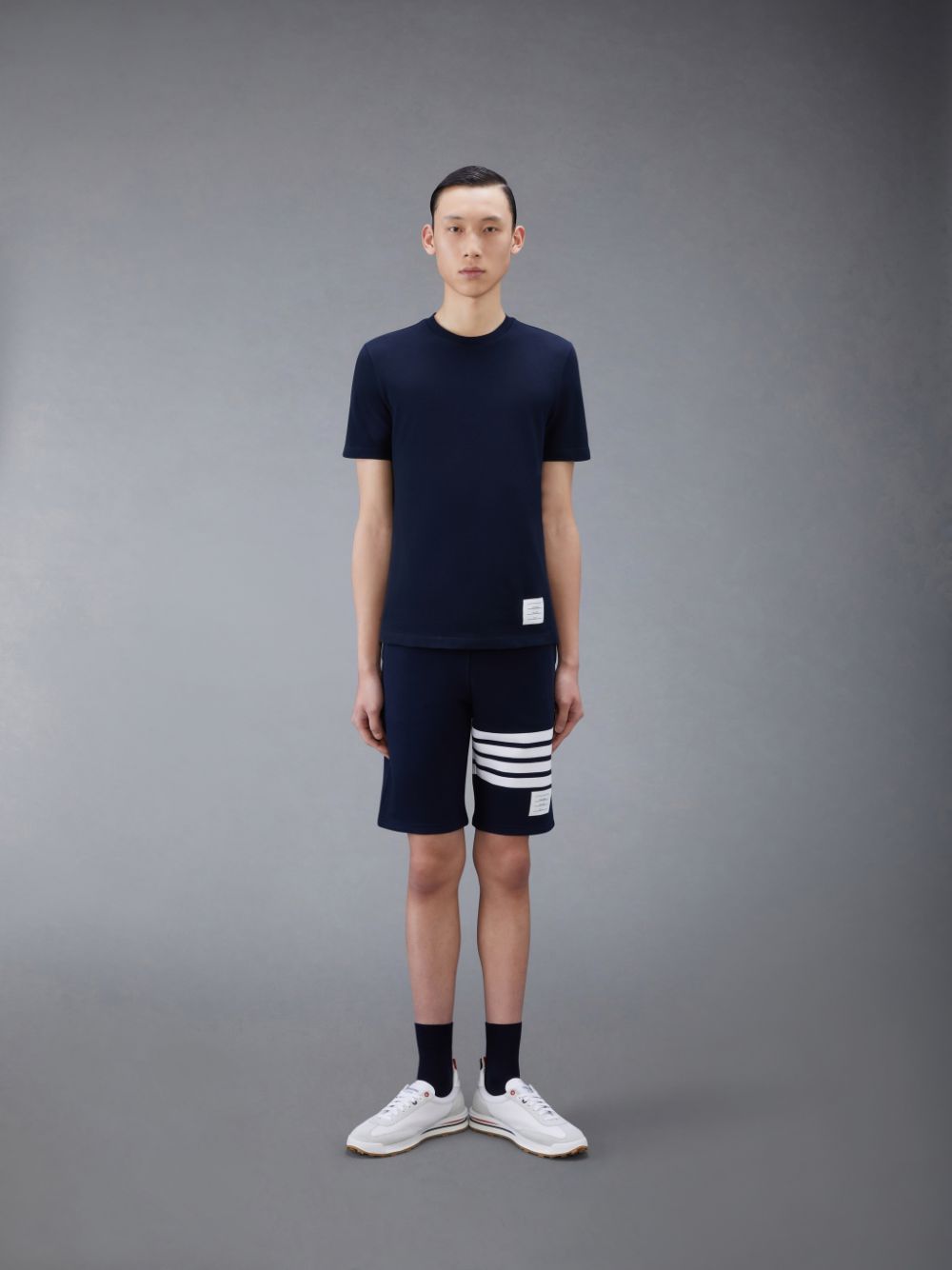T Shirts Thom Browne CLASSIC PIQUE 4-BAR Homme Bleu | ISH45B44785
