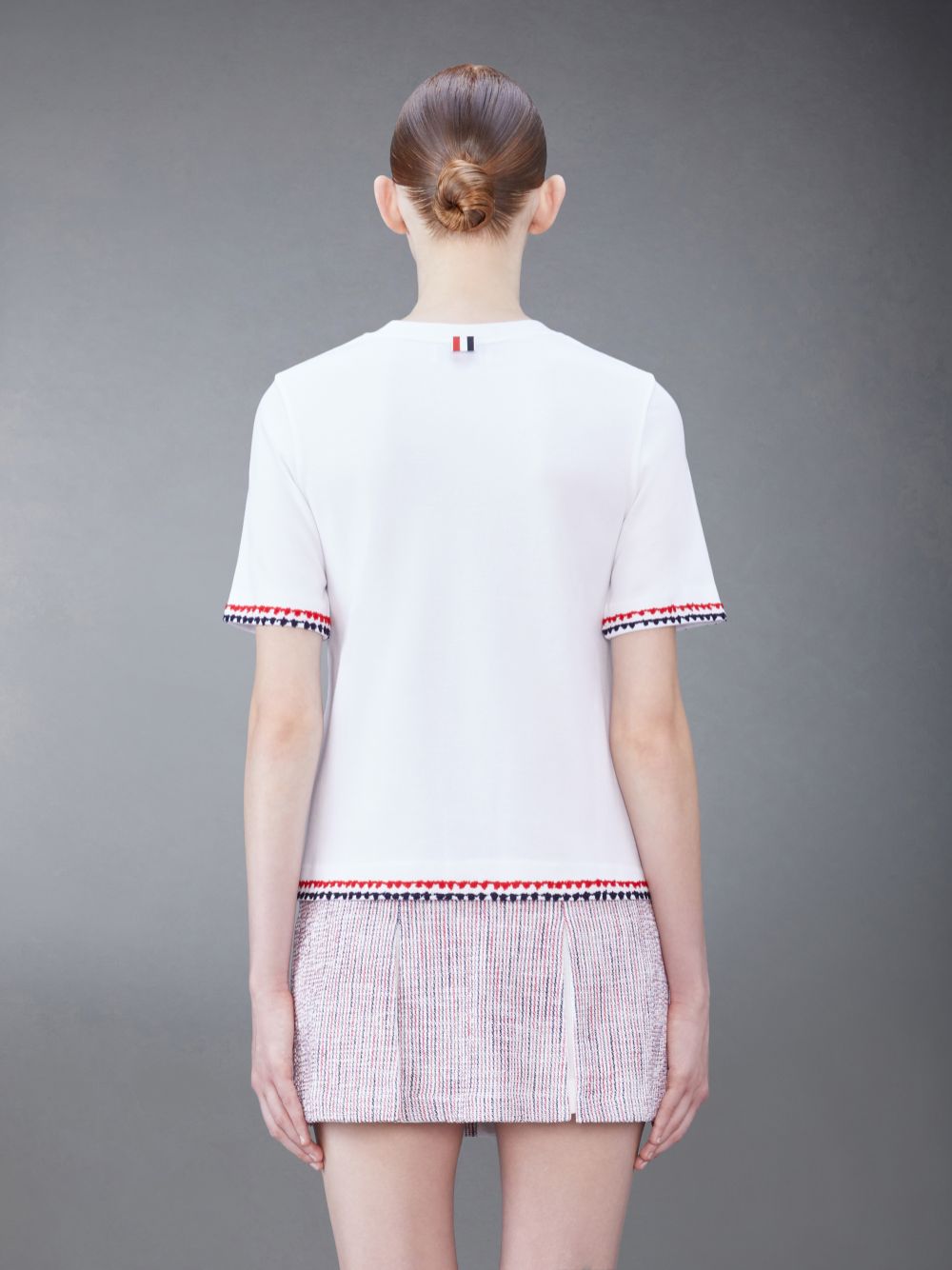 T Shirts Thom Browne Classic Pique Short Sleeve Femme Blanche | GQK82P06773