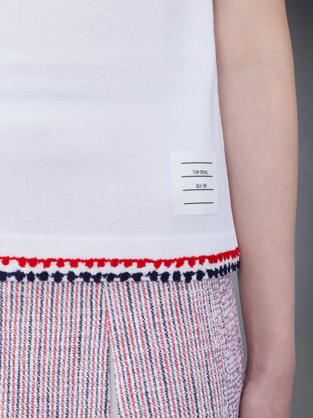T Shirts Thom Browne Classic Pique Short Sleeve Femme Blanche | GQK82P06773