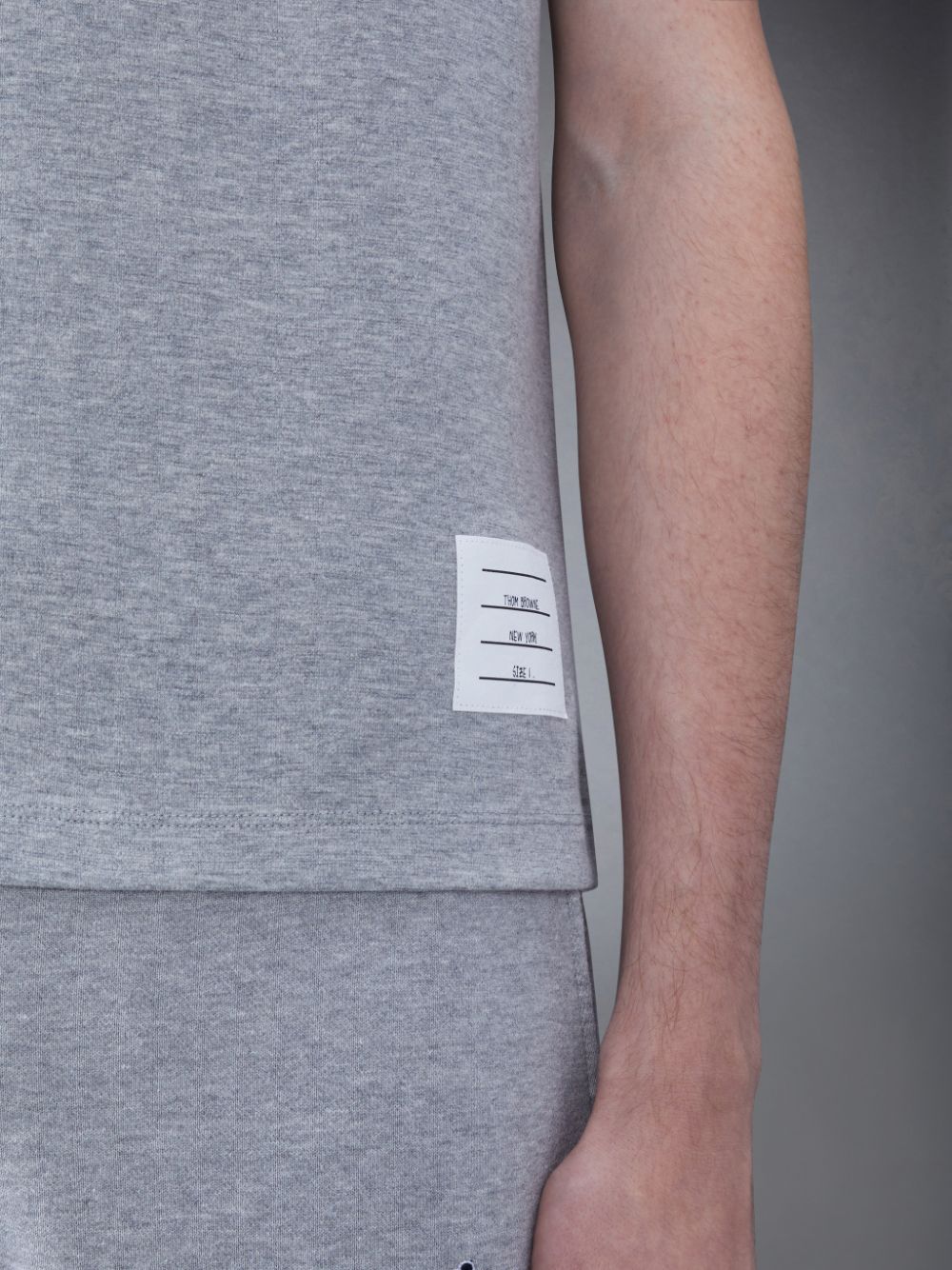 T Shirts Thom Browne Cotton 4-Bar Short Sleeve Homme Grise | MAC77H30367