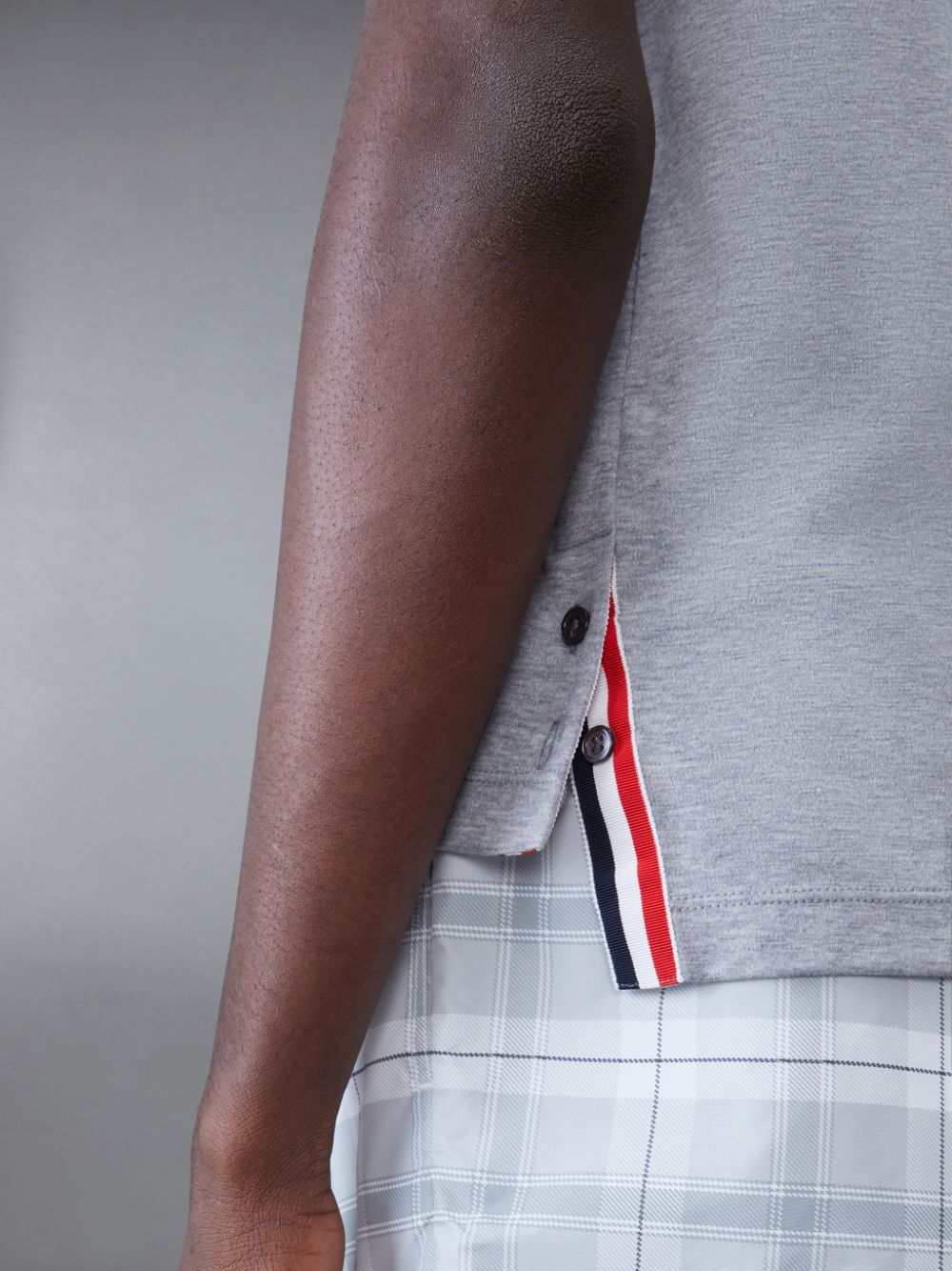 T Shirts Thom Browne Cotton Milano Stripe Homme Grise | ZBU40A76027