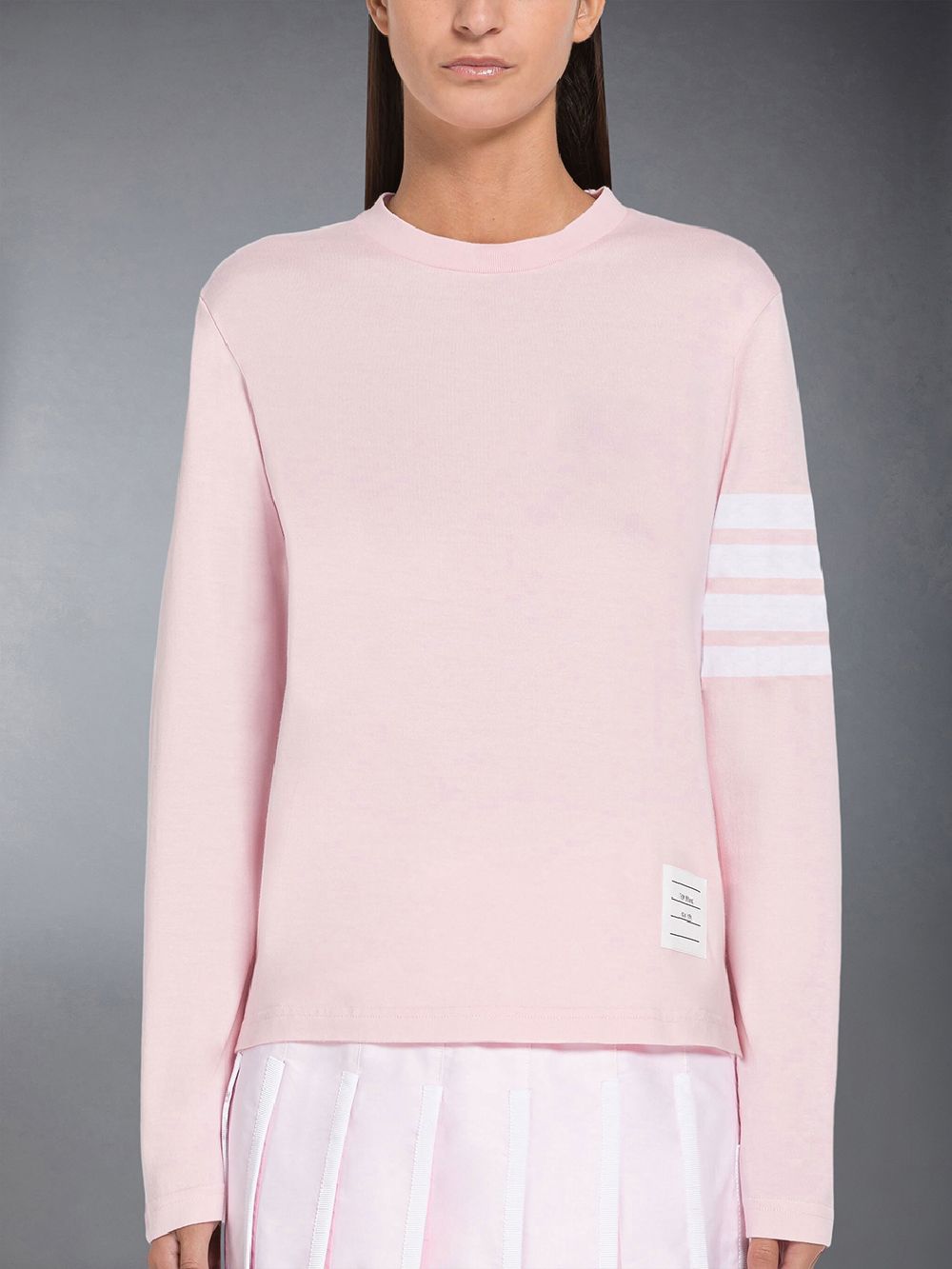 T Shirts Thom Browne Jersey 4-Bar Femme Rose | HVI71Q04821