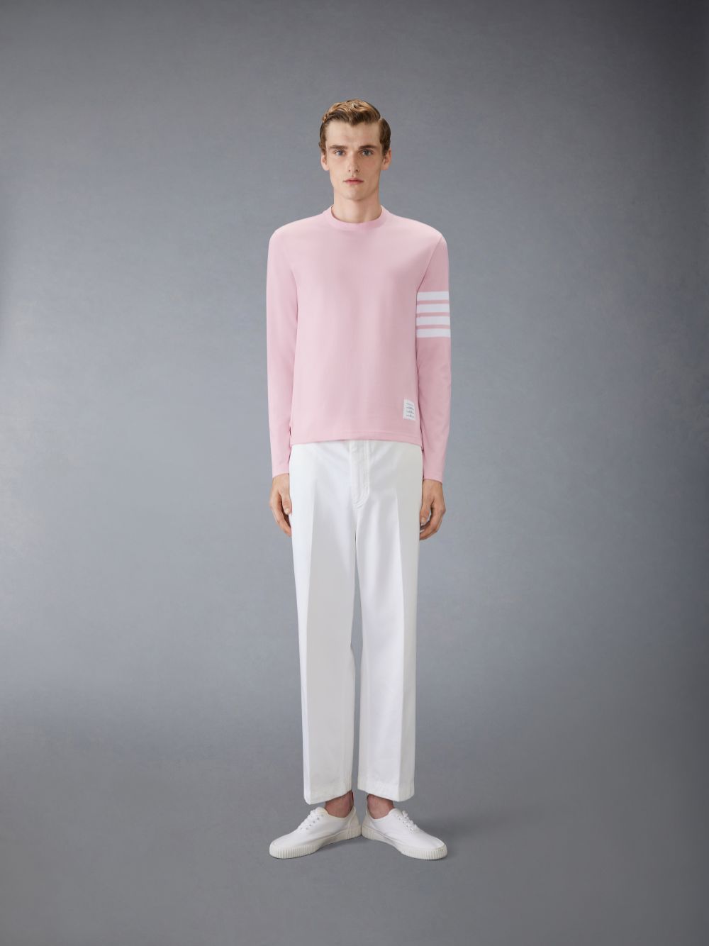 T Shirts Thom Browne Jersey 4-Bar Homme Rose | YQO64K95770