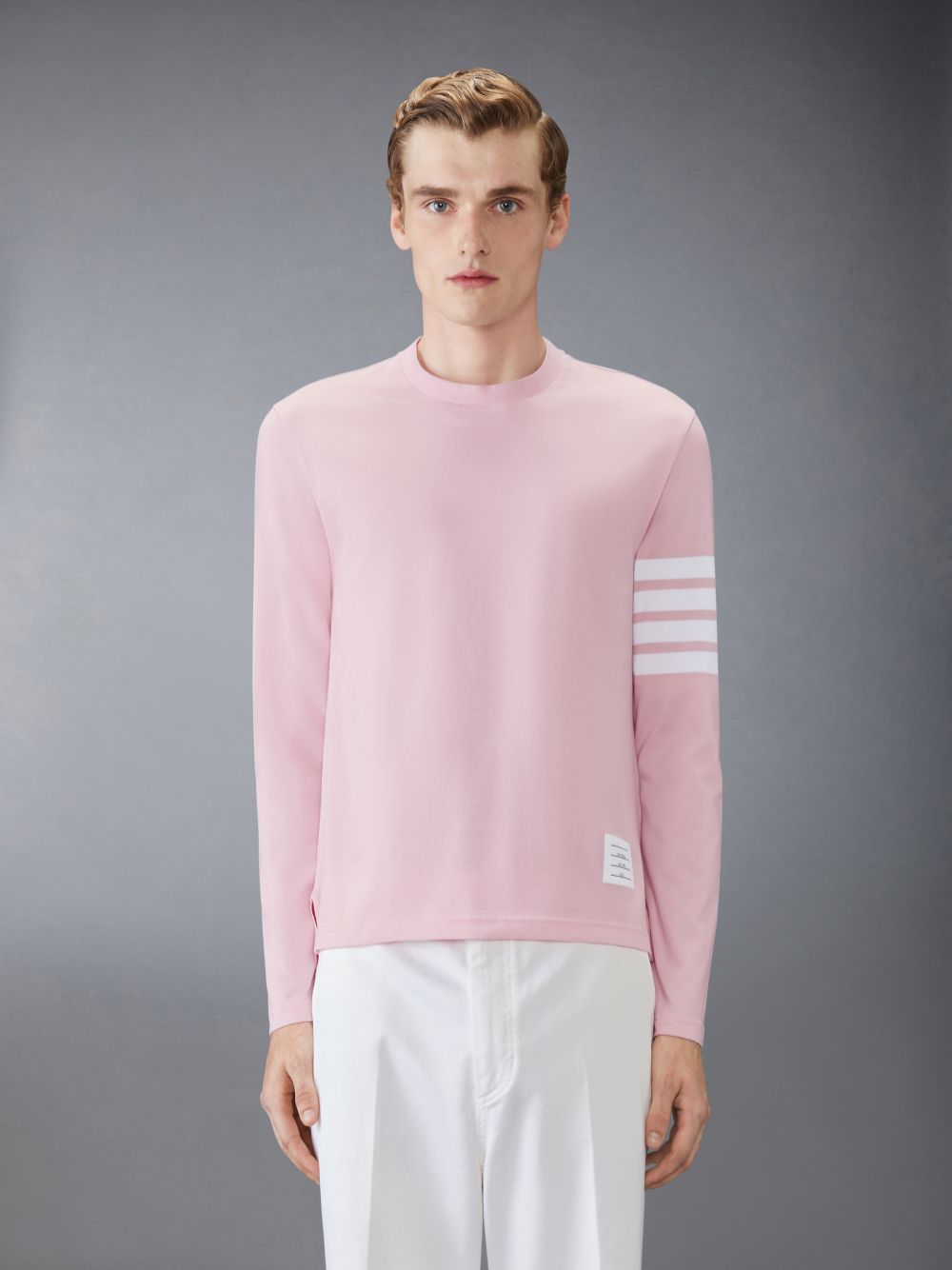 T Shirts Thom Browne Jersey 4-Bar Homme Rose | YQO64K95770