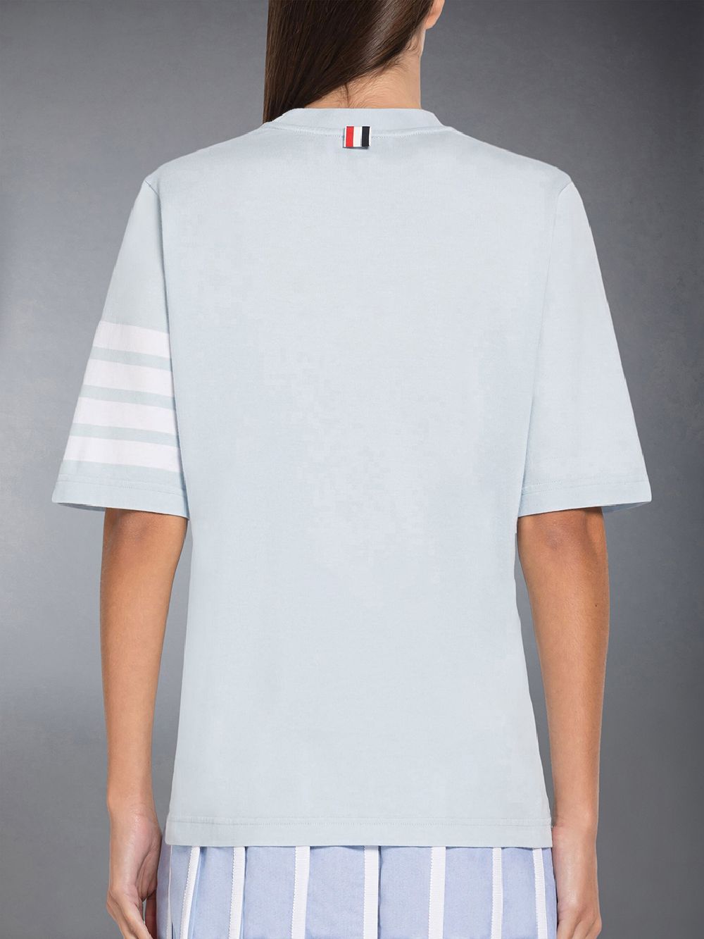 T Shirts Thom Browne Jersey 4-Bar Short Sleeve Femme Bleu | ZBH29I88068