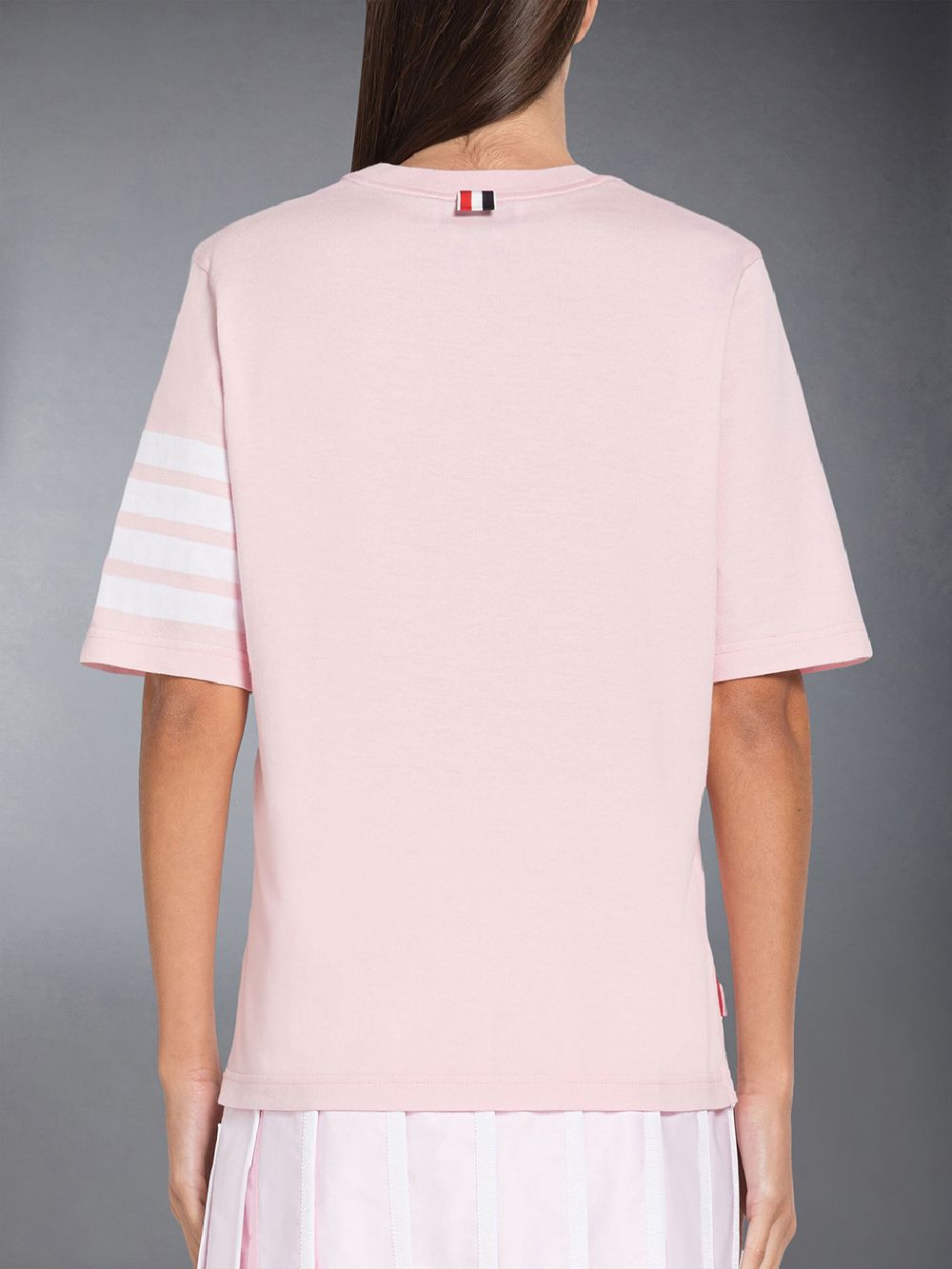 T Shirts Thom Browne Jersey 4-Bar Short Sleeve Femme Rose | LZE99R95091