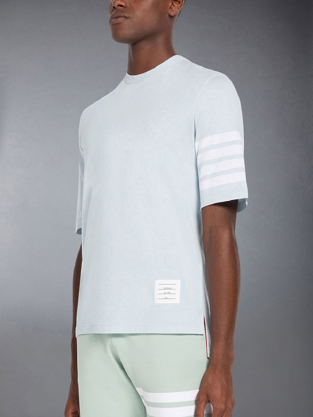 T Shirts Thom Browne Jersey 4-Bar Short Sleeve Homme Bleu | OES80V00483