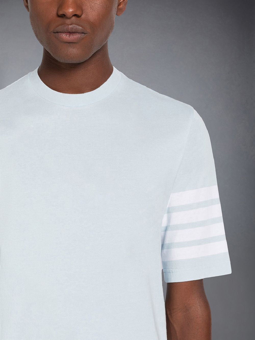 T Shirts Thom Browne Jersey 4-Bar Short Sleeve Homme Bleu | OES80V00483
