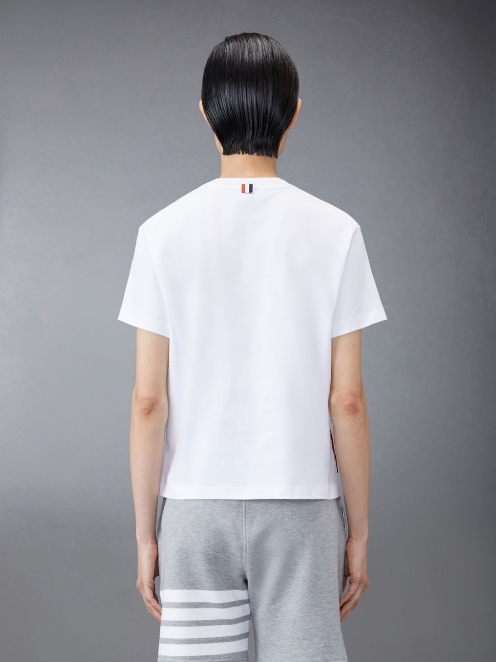 T Shirts Thom Browne Jersey Boxy Pocket Femme Blanche | DMA23C05939