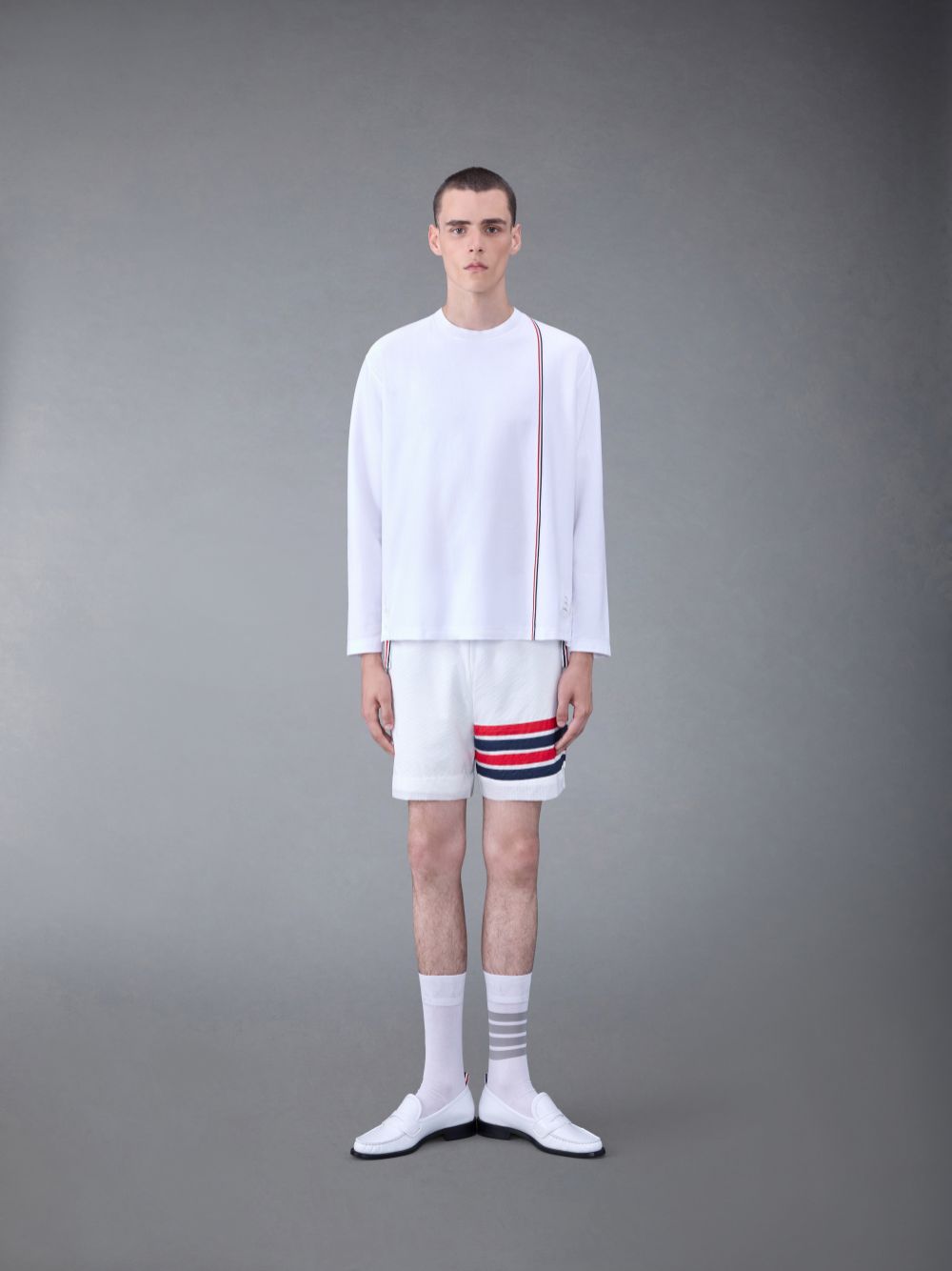 T Shirts Thom Browne Jersey Oversized Homme Blanche | NTV46Q97557