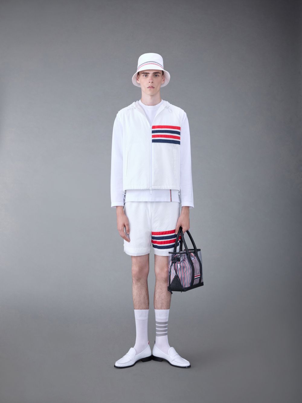 T Shirts Thom Browne Jersey Oversized Homme Blanche | NTV46Q97557