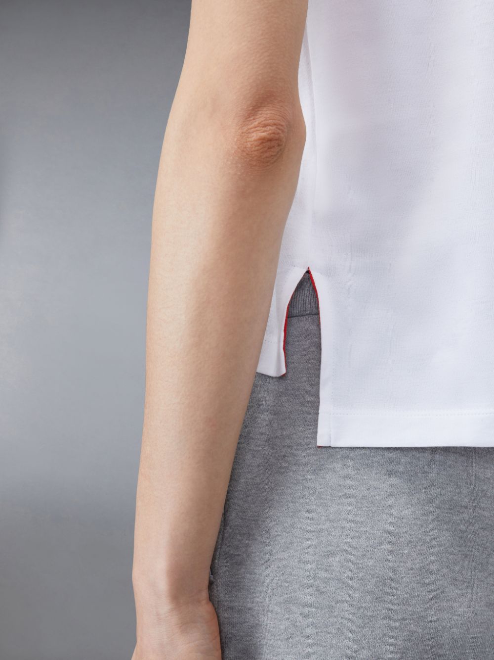 T Shirts Thom Browne Jersey Relaxed Side Slit Femme Blanche | YZV33S16695