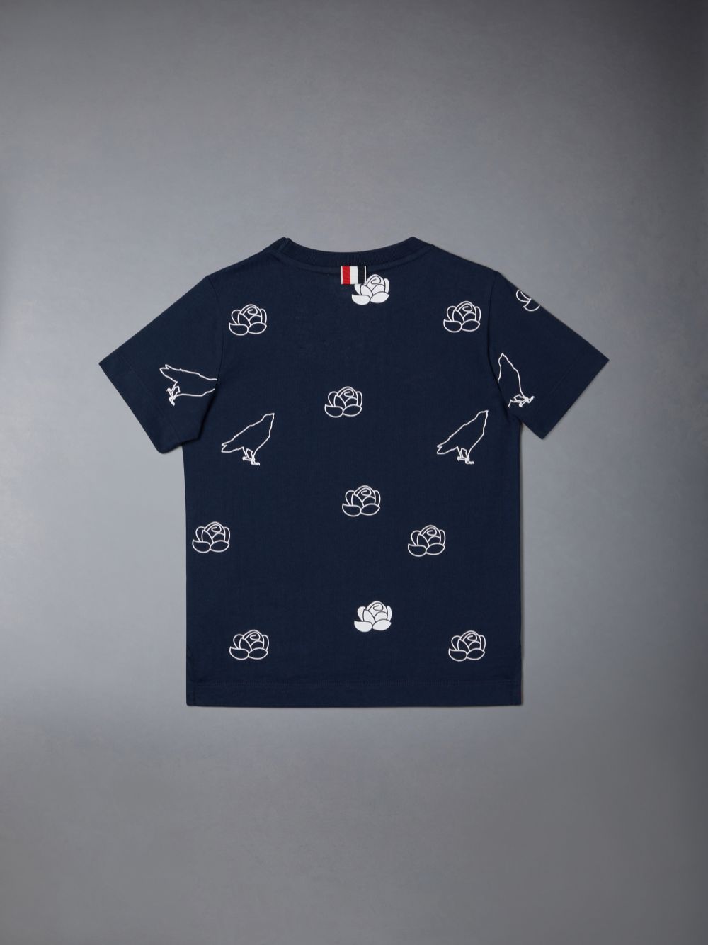 T Shirts Thom Browne Light Medium Jersey Rose and Raven Fille Bleu | LVG21H39397