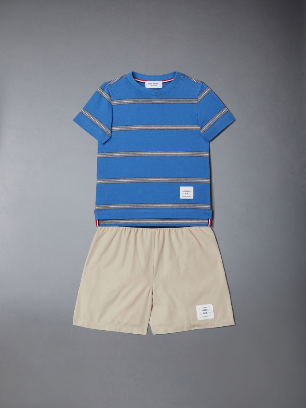 T Shirts Thom Browne Mid Weight Jersey Striped Fille Bleu | MLQ98J01605