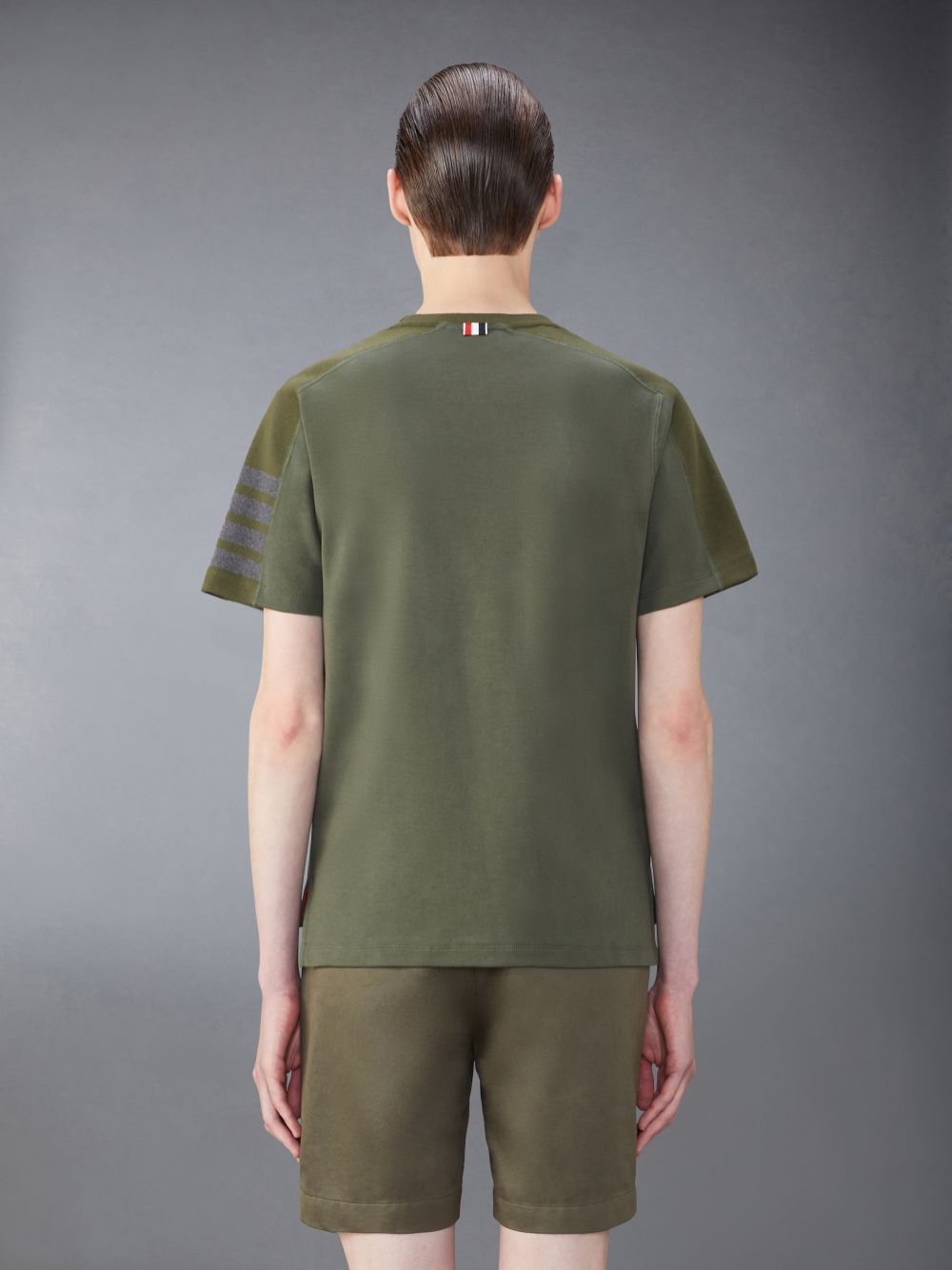 T Shirts Thom Browne Milano Cotton 4-Bar Homme Vert | ASD07A27039
