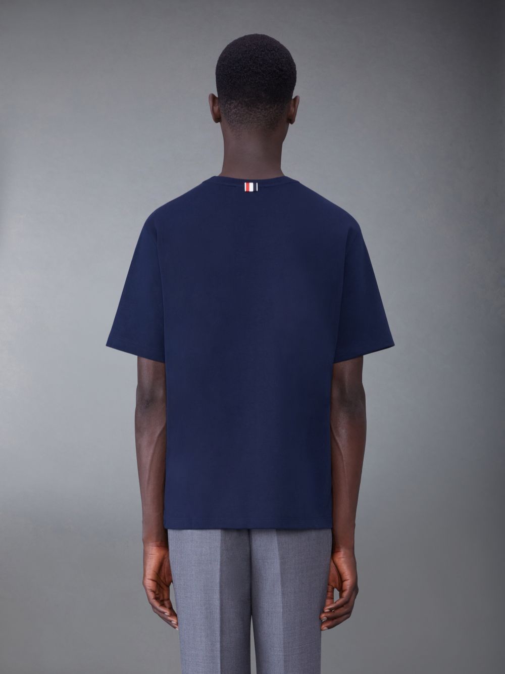 T Shirts Thom Browne Oversized Short Sleeve Pocket Homme Bleu | WMU89X24306