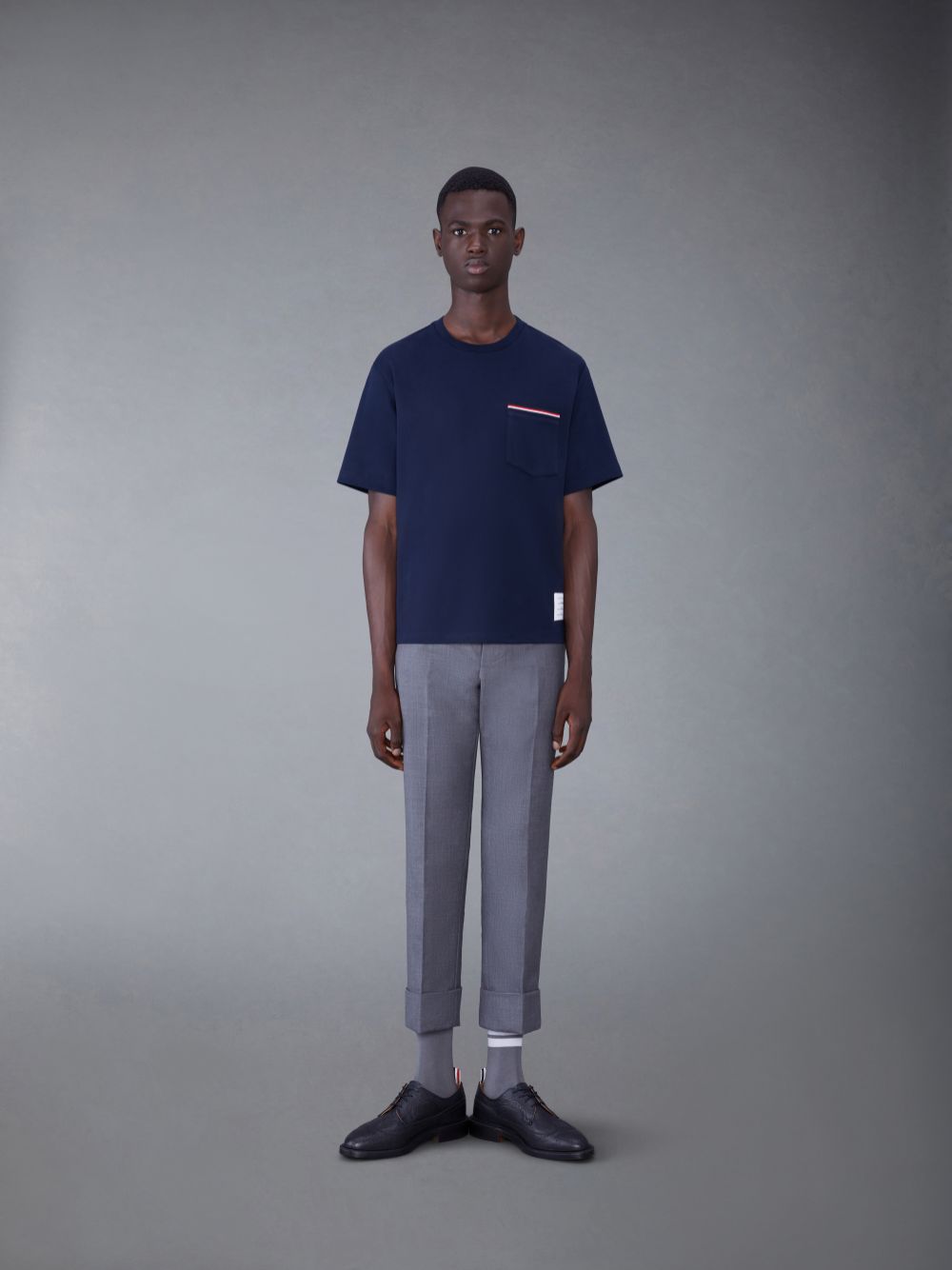 T Shirts Thom Browne Oversized Short Sleeve Pocket Homme Bleu | WMU89X24306