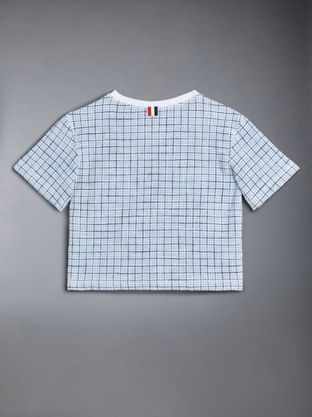 T Shirts Thom Browne Tweed Jersey Boxy Fille Bleu | CWS75C95788