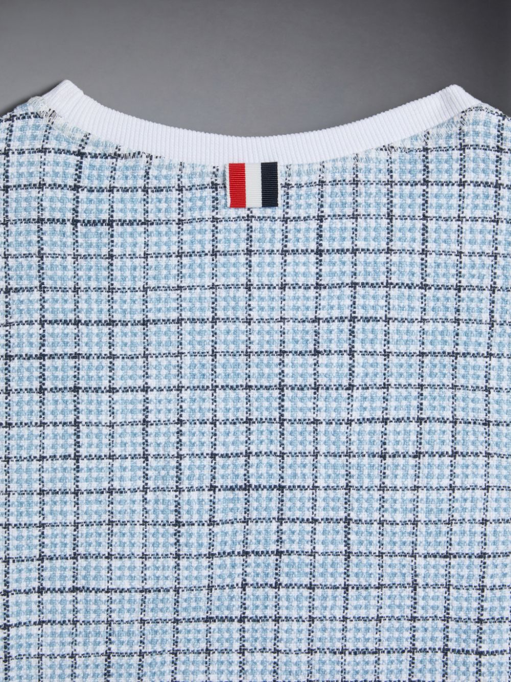 T Shirts Thom Browne Tweed Jersey Boxy Fille Bleu | CWS75C95788