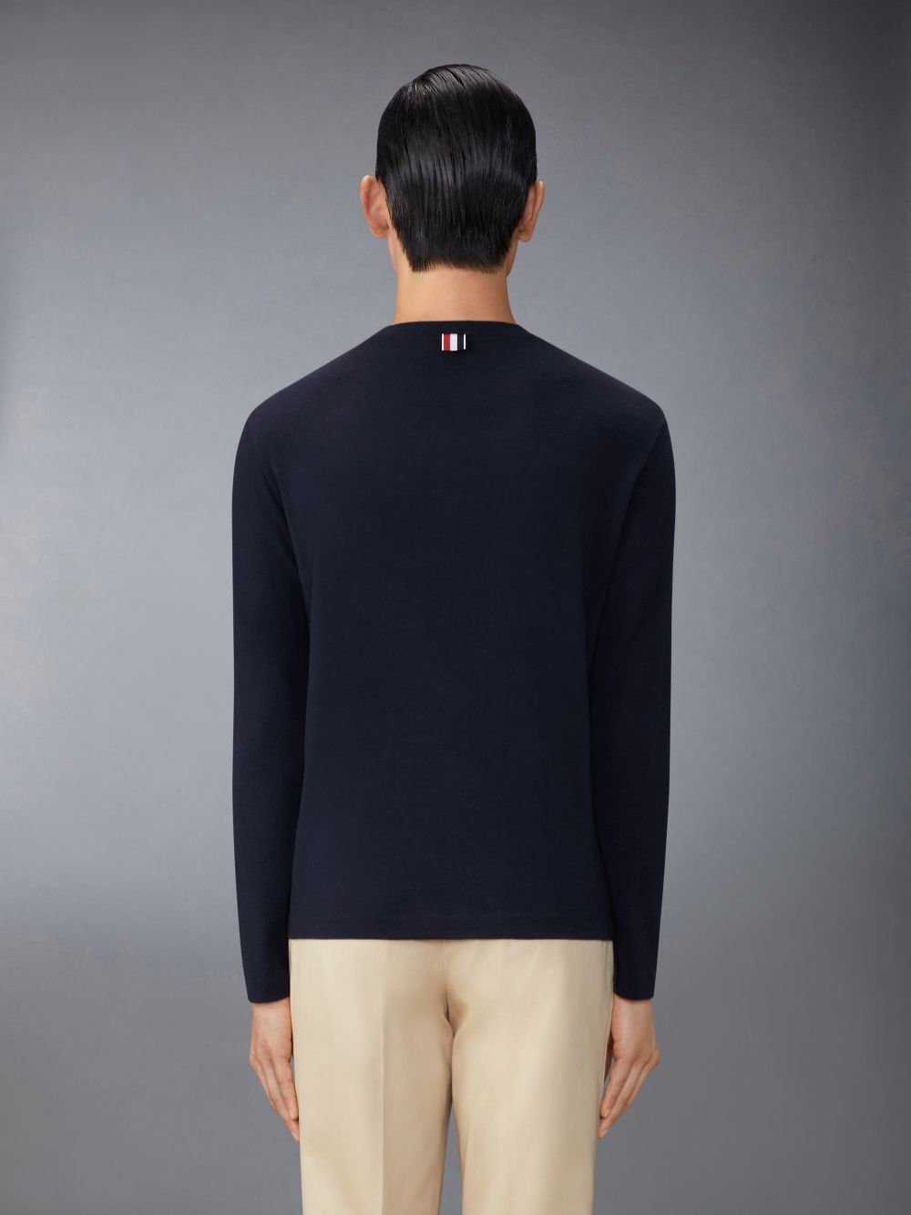 T Shirts Thom Browne Wool Jersey 4-Bar Homme Bleu | VYF63Y11222