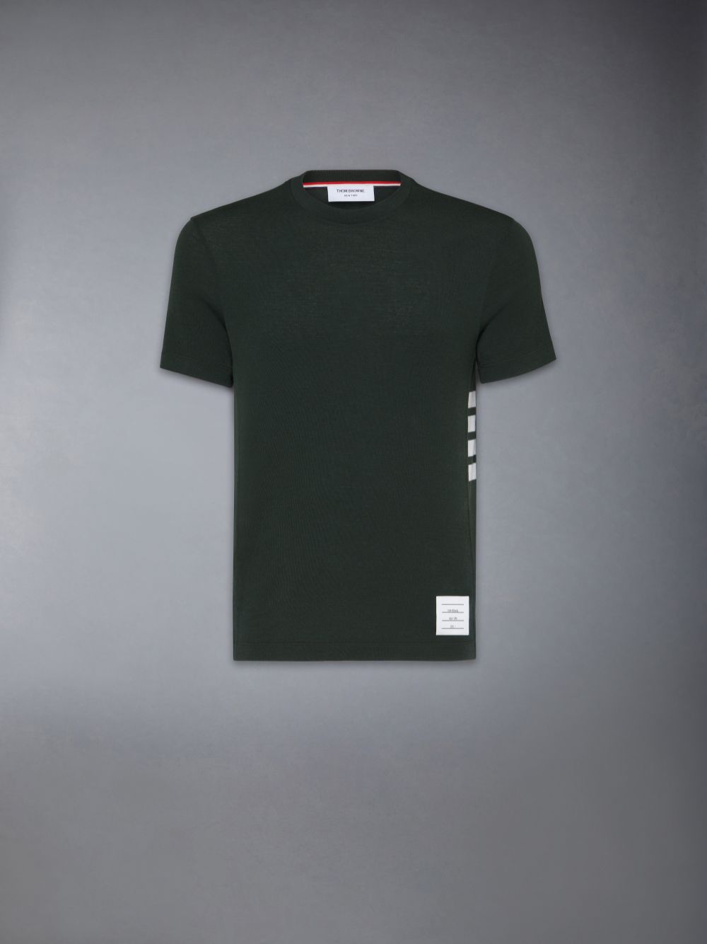 T Shirts Thom Browne Wool Jersey 4-Bar Homme Vert | GWN35R44050