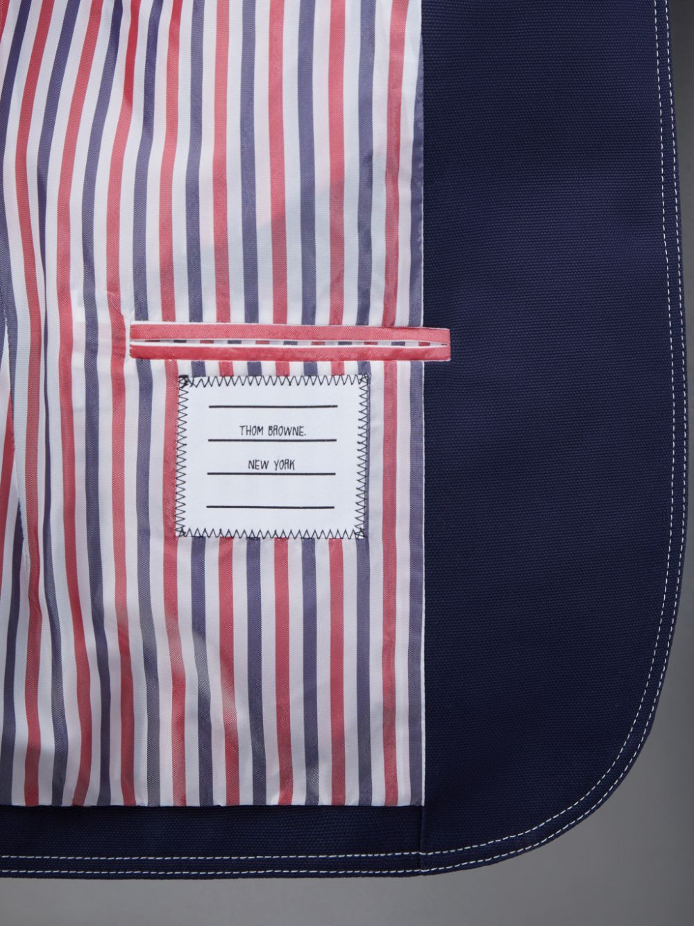 Vestes Thom Browne Cotton Canvas Cropped Patch Pocket Sack Femme Bleu | MEU34Q43744