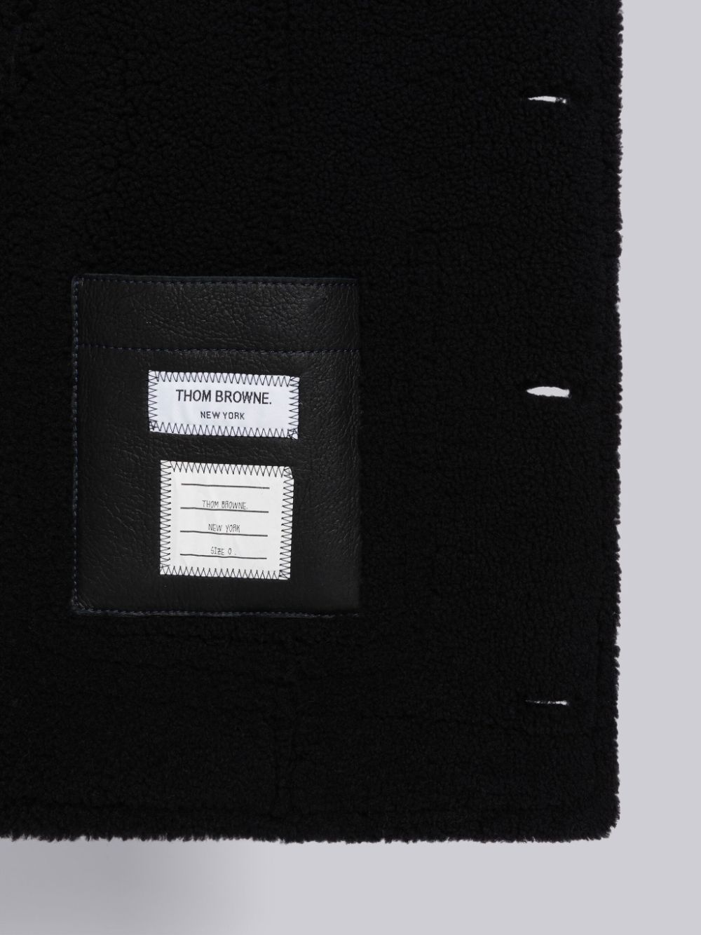 Vestes Thom Browne DYED SHEARLING PATCH POCKET BUTTON UP Homme Bleu | SUA50W21719