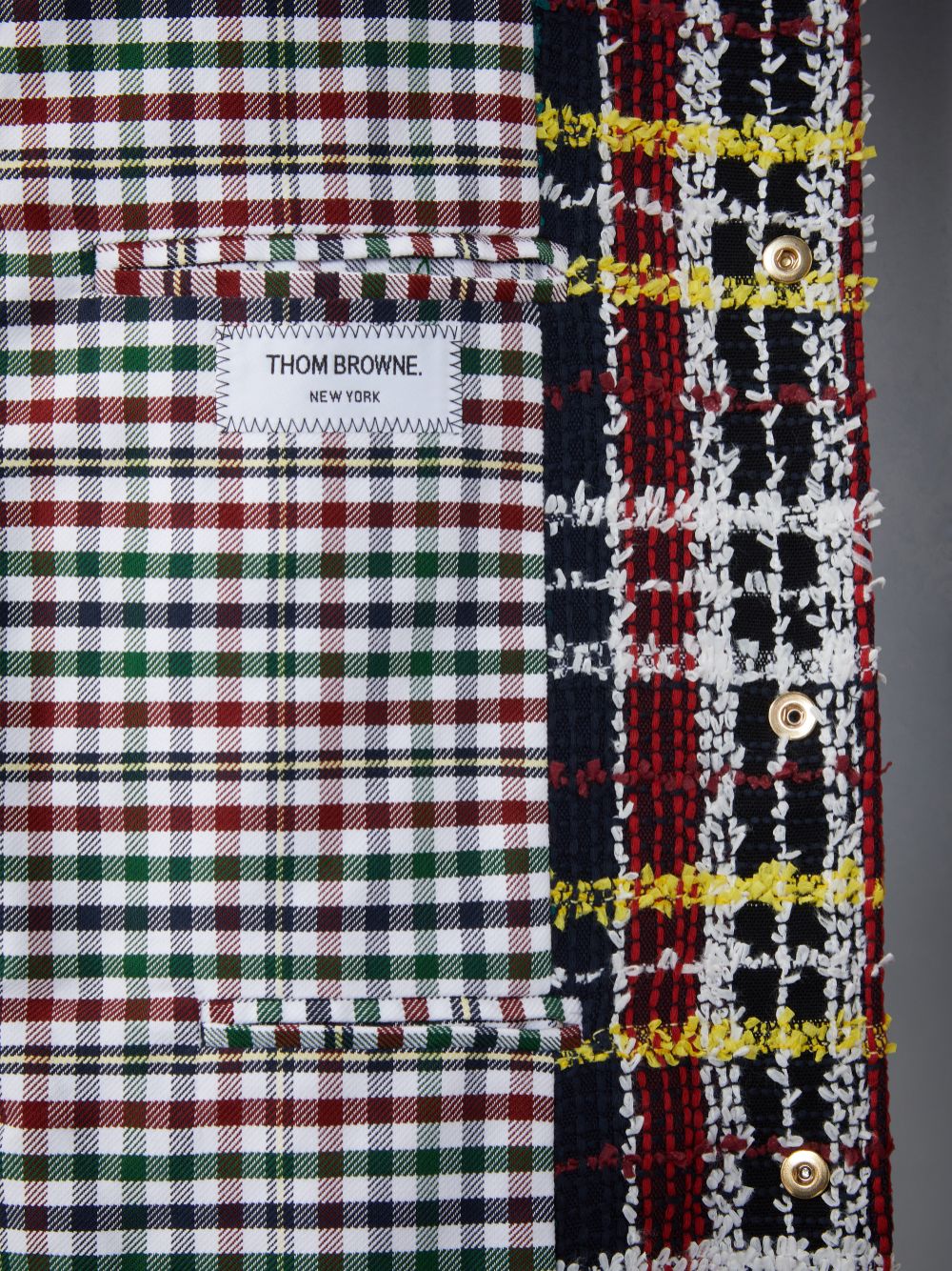 Vestes Thom Browne Hunting Tartan Eyelash Tweed Armband Shirt Homme Vert | FST26U54732
