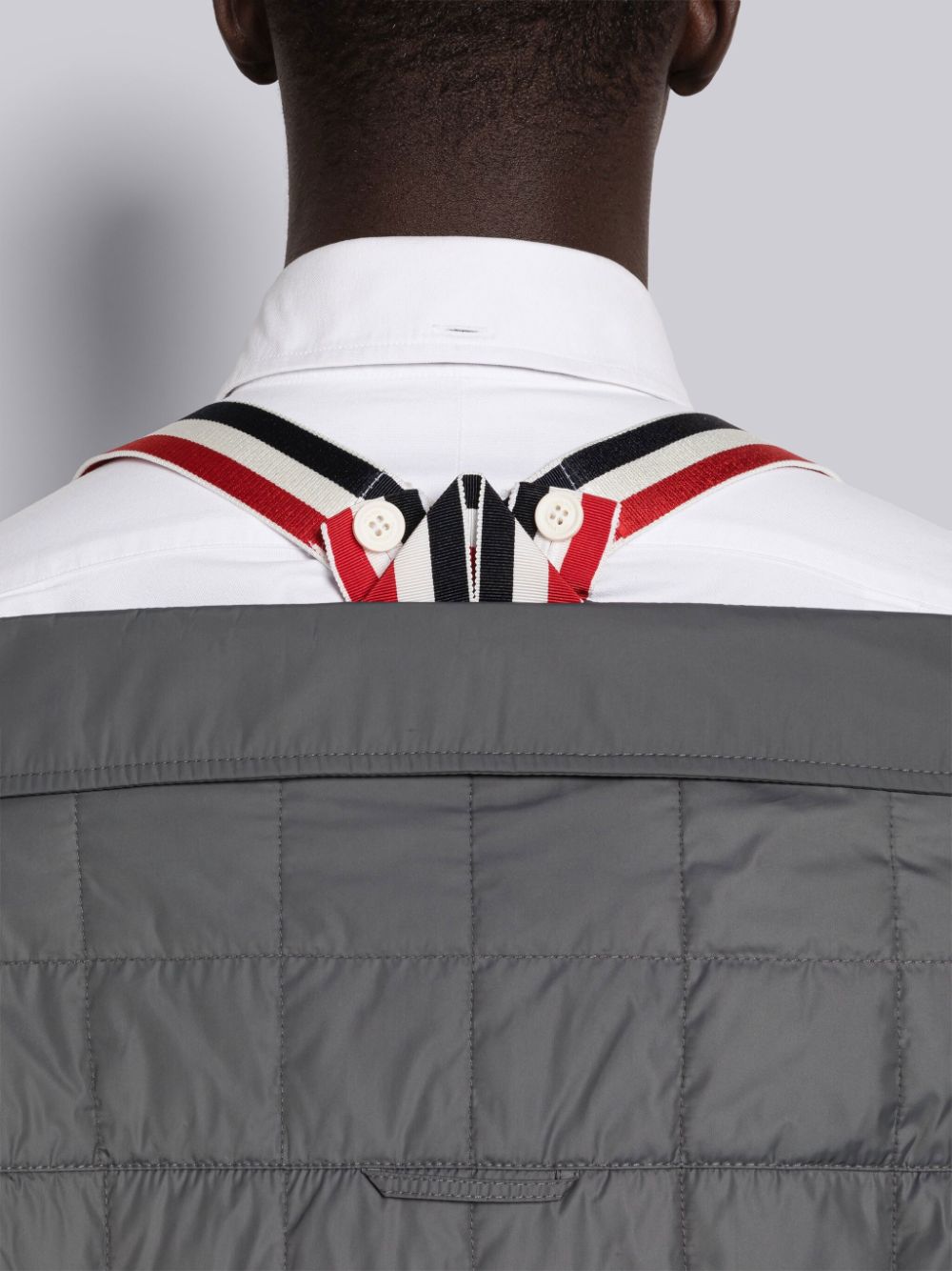 Vestes Thom Browne Poly Twill 4-Bar Down Shirt Homme Grise | TMJ91K58724