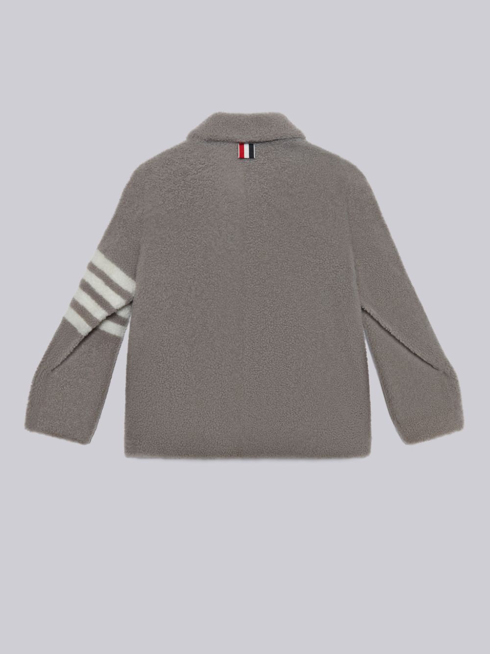 Vestes Thom Browne Shearling 4-Bar Patch Pocket Button Fille Grise | RKO39X89109