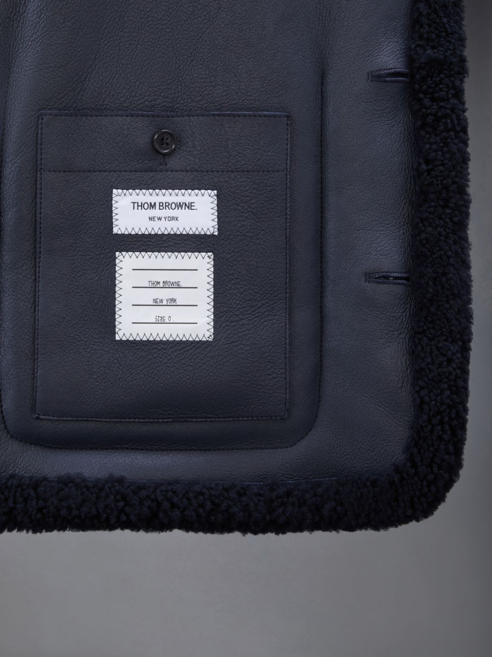 Vestes Thom Browne Shearling 4-Bar Sack Homme Bleu | CAT19W02626