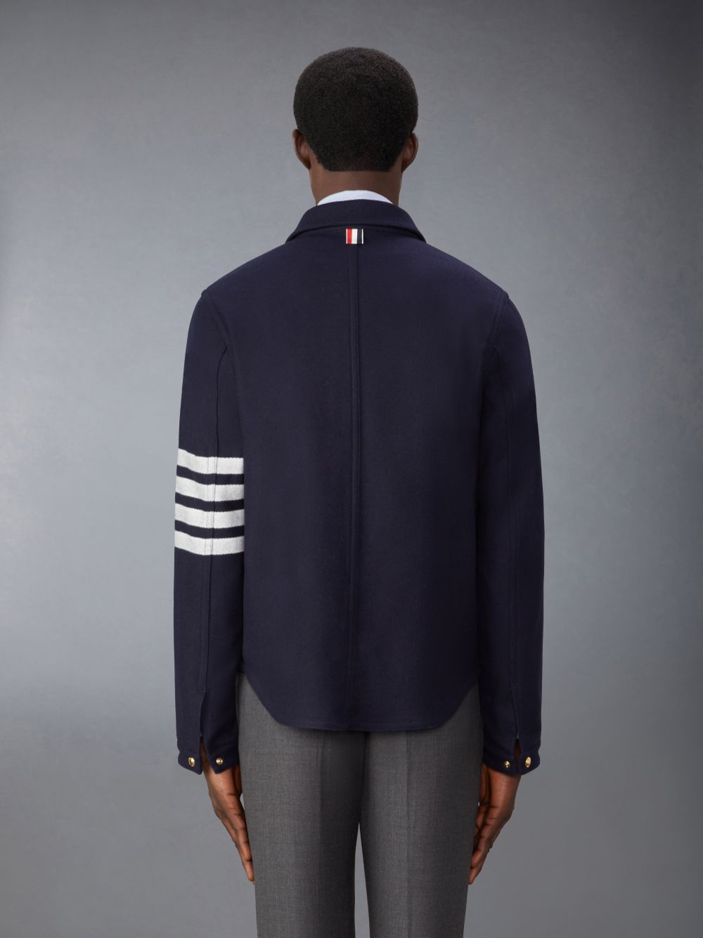 Vestes Thom Browne Wool Cashmere 4-Bar Utility Homme Bleu | LTG25C15088